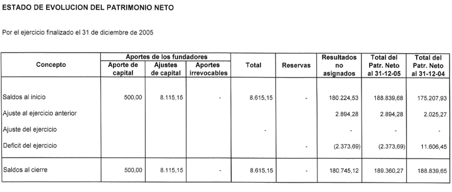 Evolucion del Patrimonio